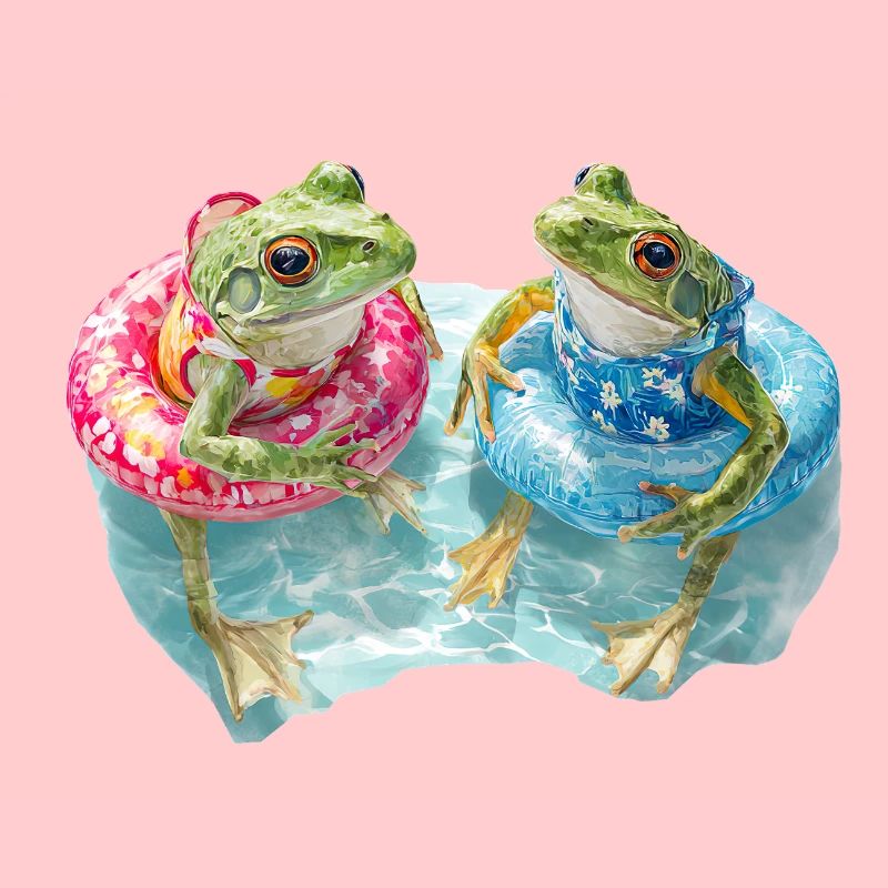 Two frogs in the swimming ring