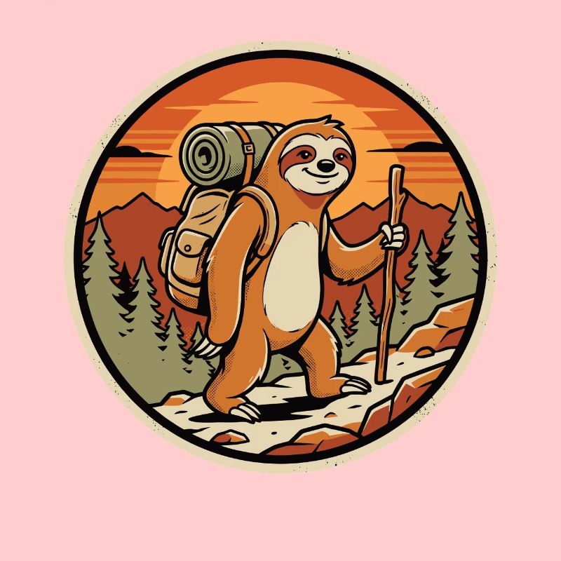Sloth Wanderer Retro Badge