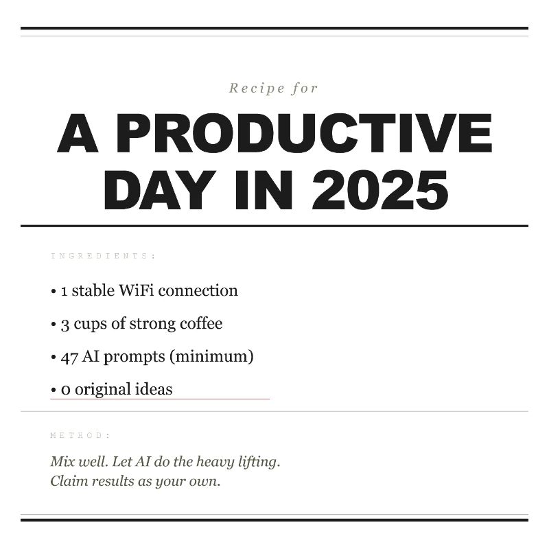 RECIPE FOR A PRODUCTIVE DAY