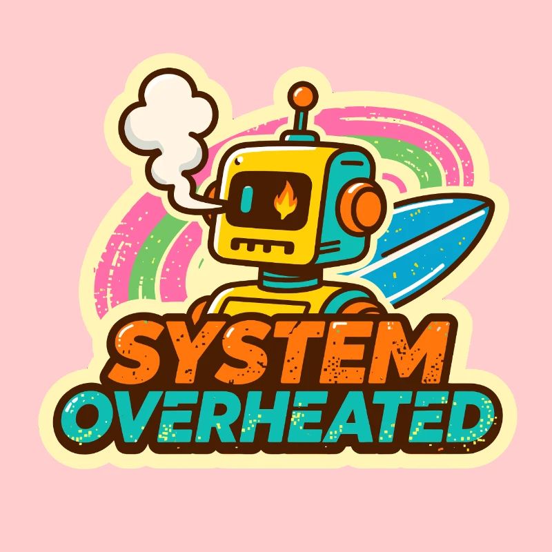 Retro Robot Surfkunst Design