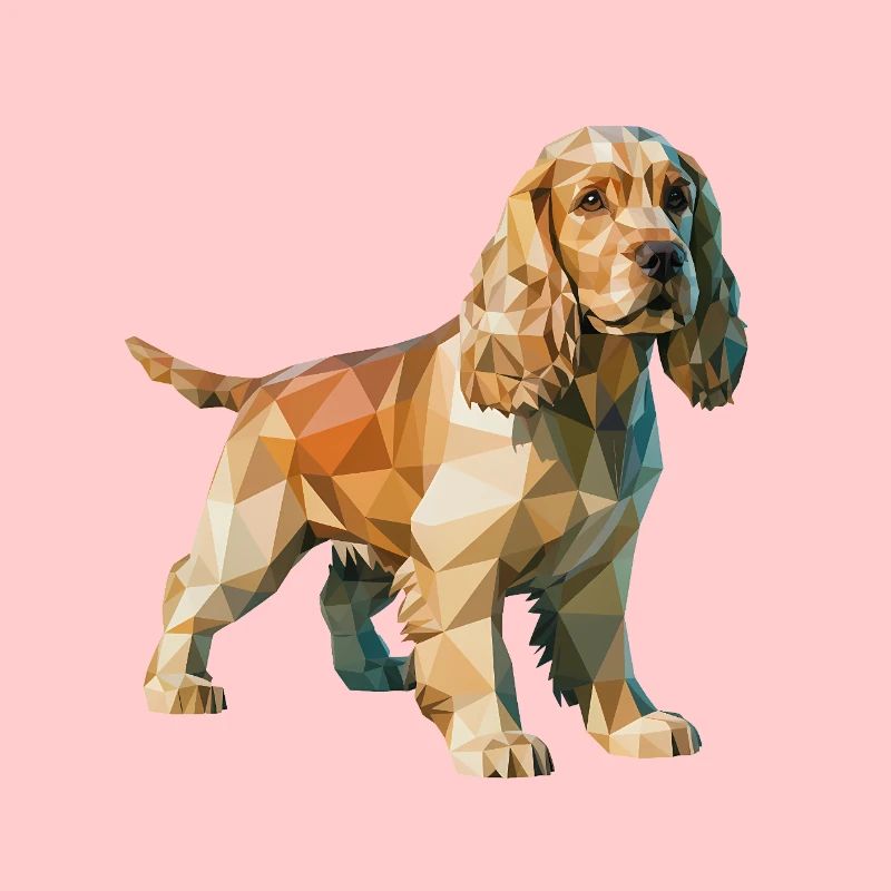 Cocker Spaniel - Cool Low Poly Logo