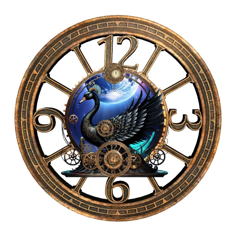 Schwarzer Steampunk-Schwan