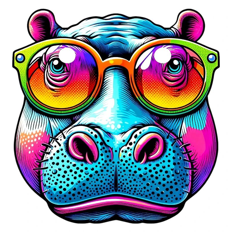 Nilpferd mit Sonnenbrille