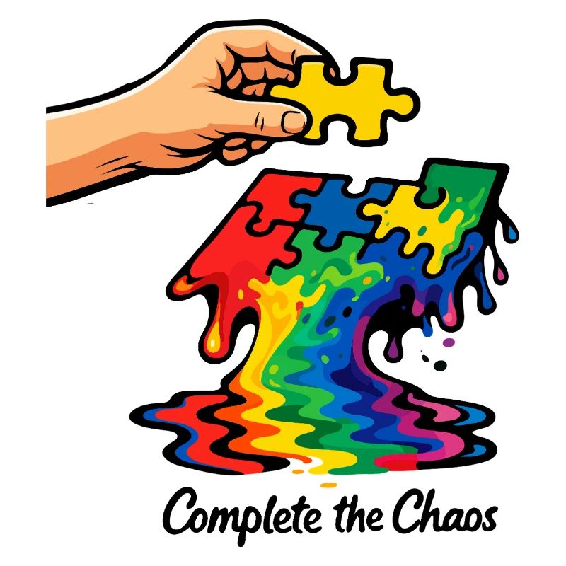 Autismus-Puzzlestück Regenbogenbewusstseinskunst