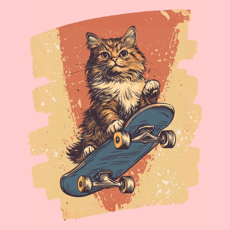 Chat de planche à roulettes