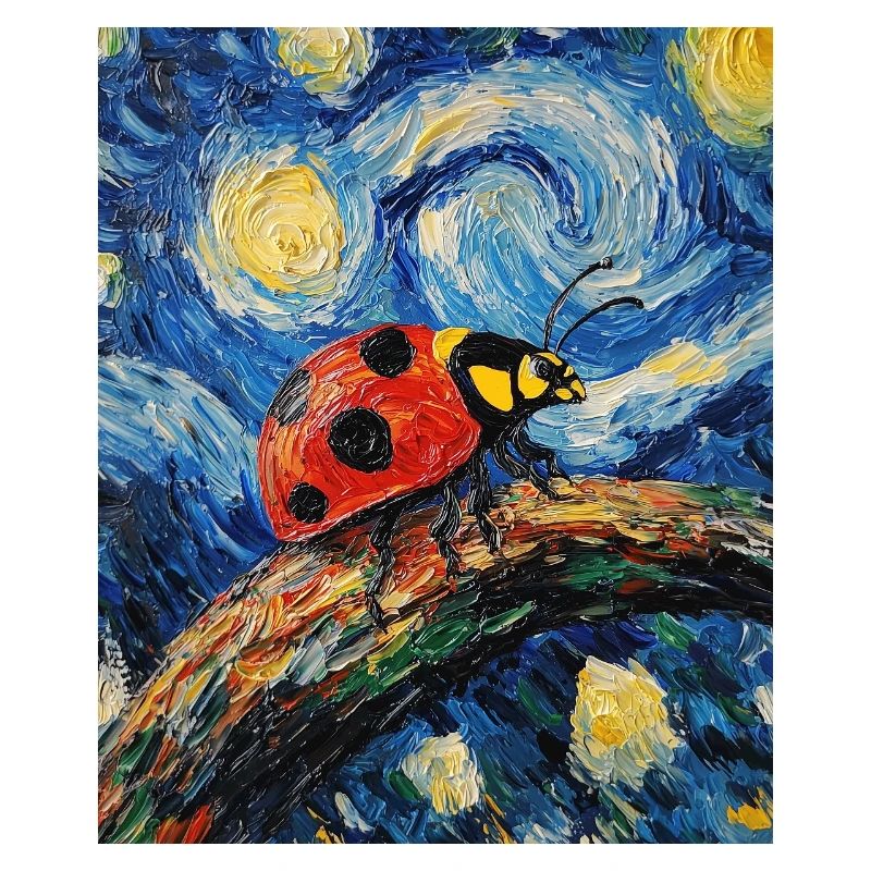 Ladybug Van Gogh Style Starry Night