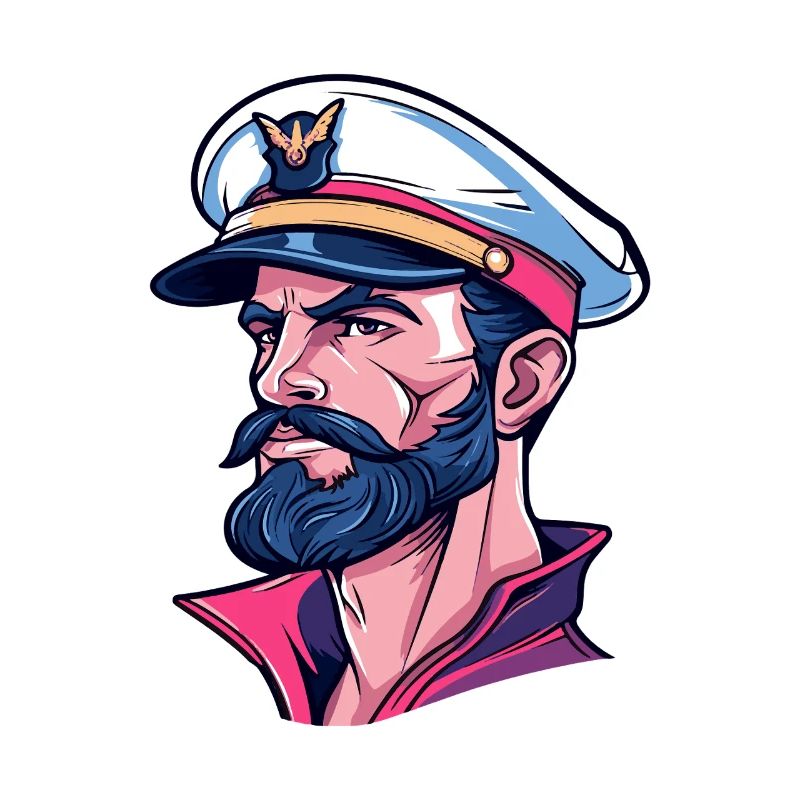 Capitaine dans le style néon de bande dessinée