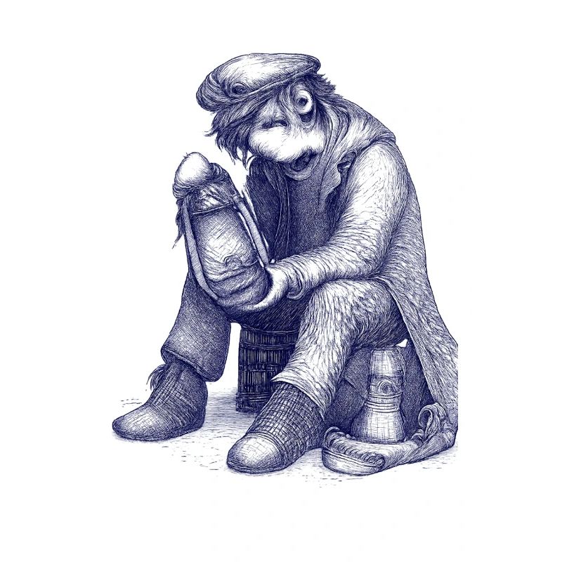 Sad | Hand Painted Drawing Ballpoint Pen