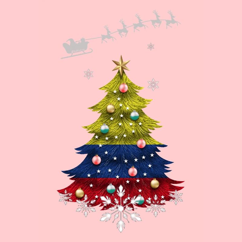 Sapin de Noël avec drapeau de la Colombie