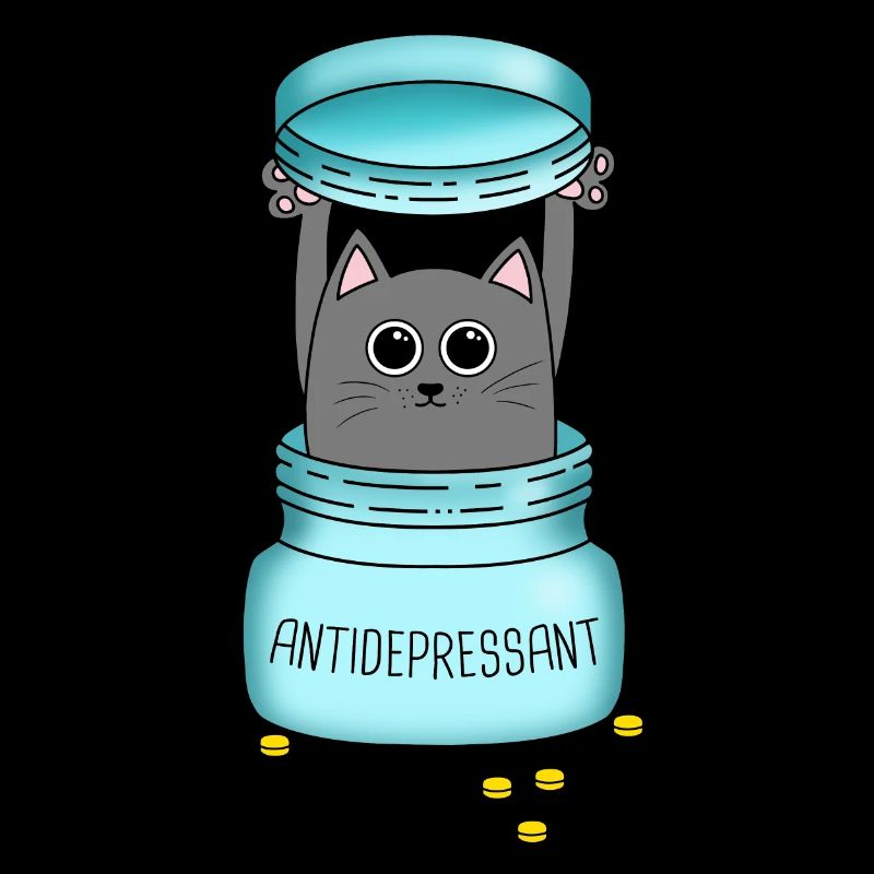 Antidepressant Katze Geschenkidee Geburtstag