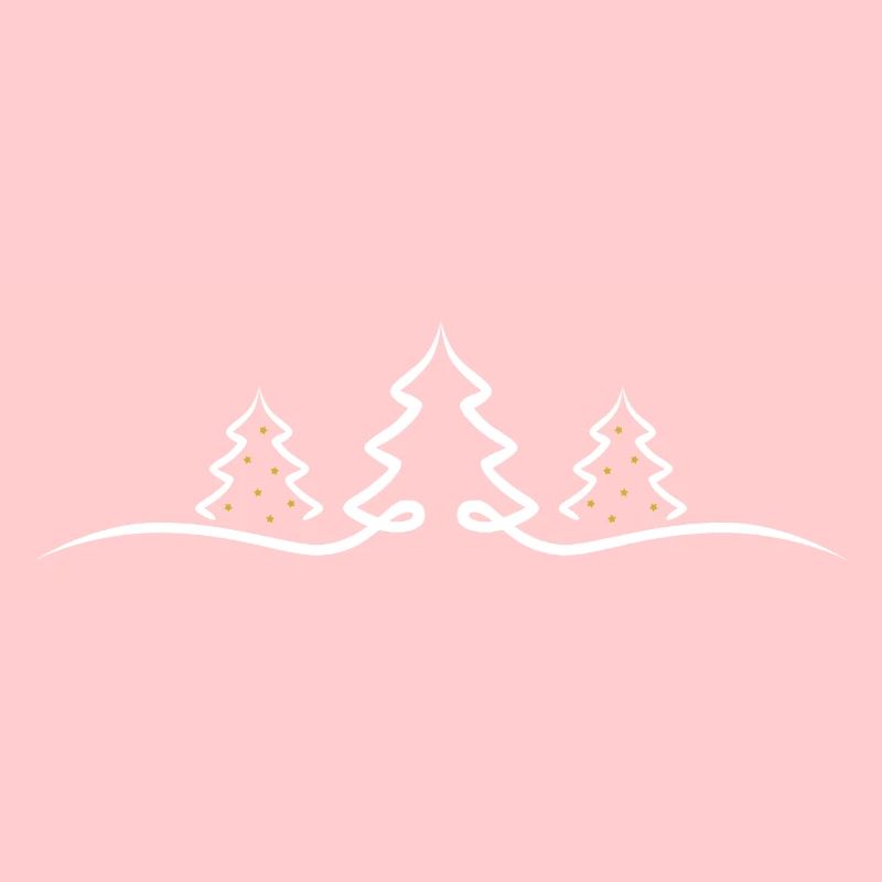 Sapins avec des étoiles dorées