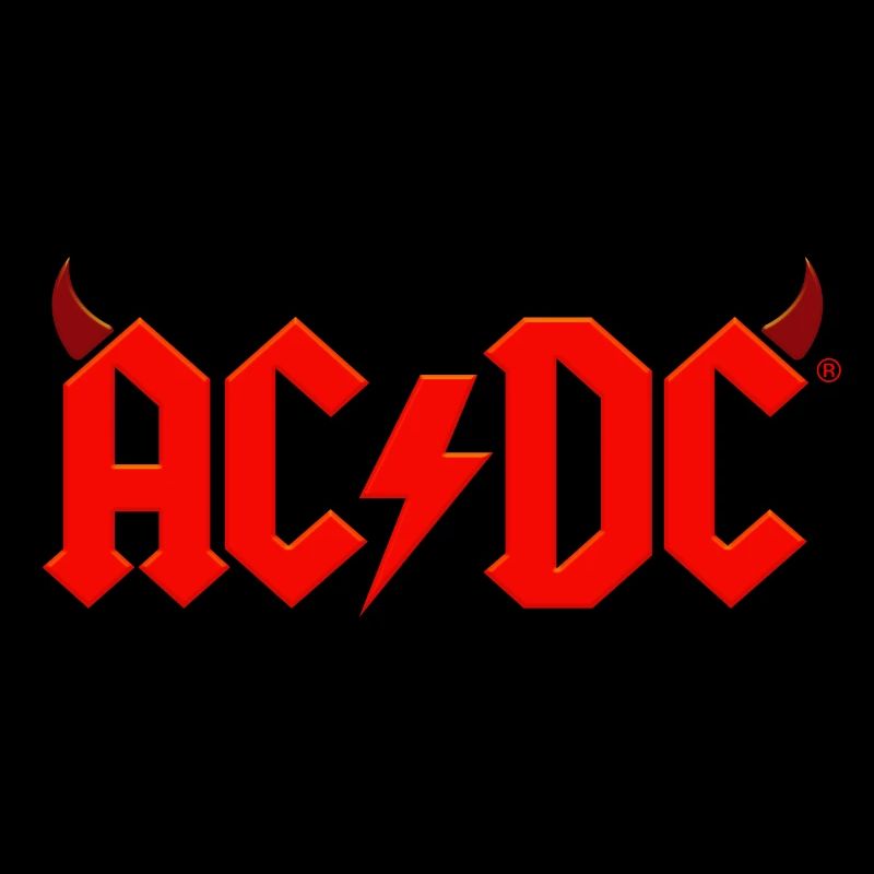 AC/DC Logo Rouge Avec Les Cornes Du Diable