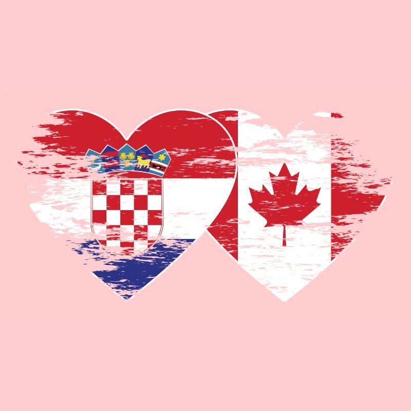 Croatie Canada drapeau coeur utilisé