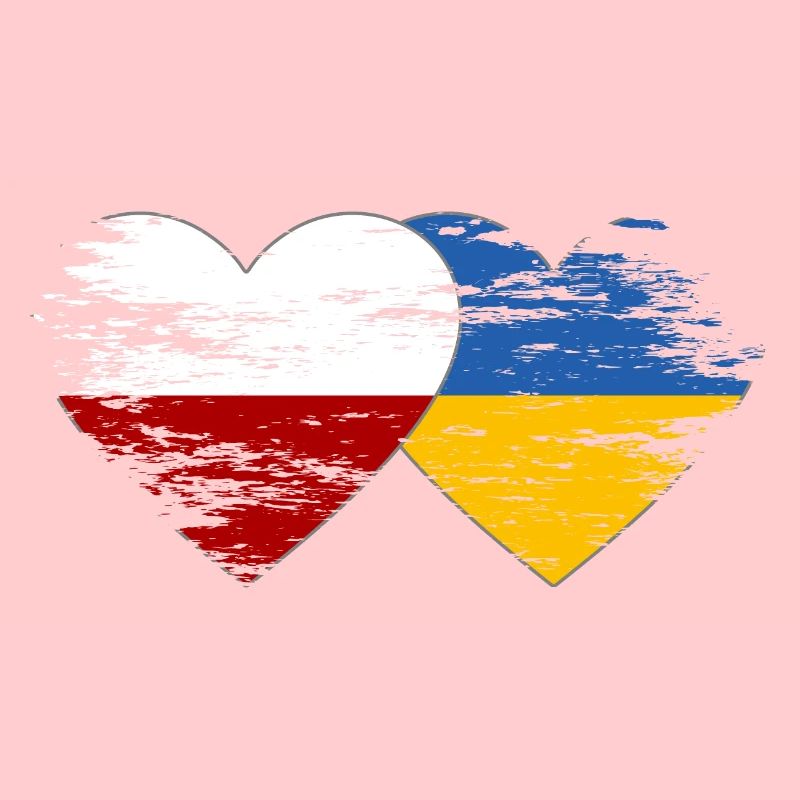 Pologne Ukraine drapeau utilisé coeur