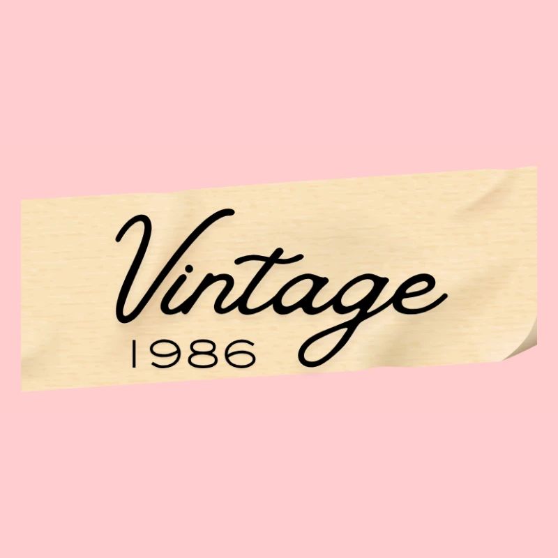 Écriture vintage 1986 sur bois