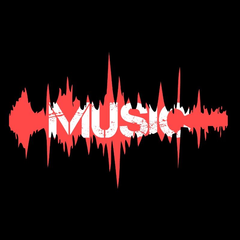 Music Lettering Frequency Frequencies Graphics Red