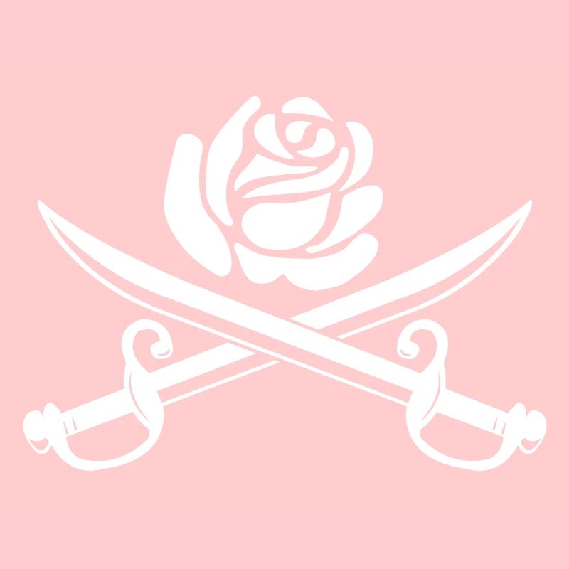 Rose blanche et épées croisées