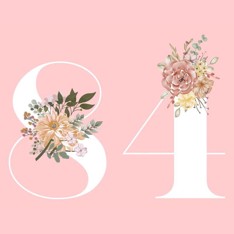 84e anniversaire fleuris (Cadeau de 84 ans)