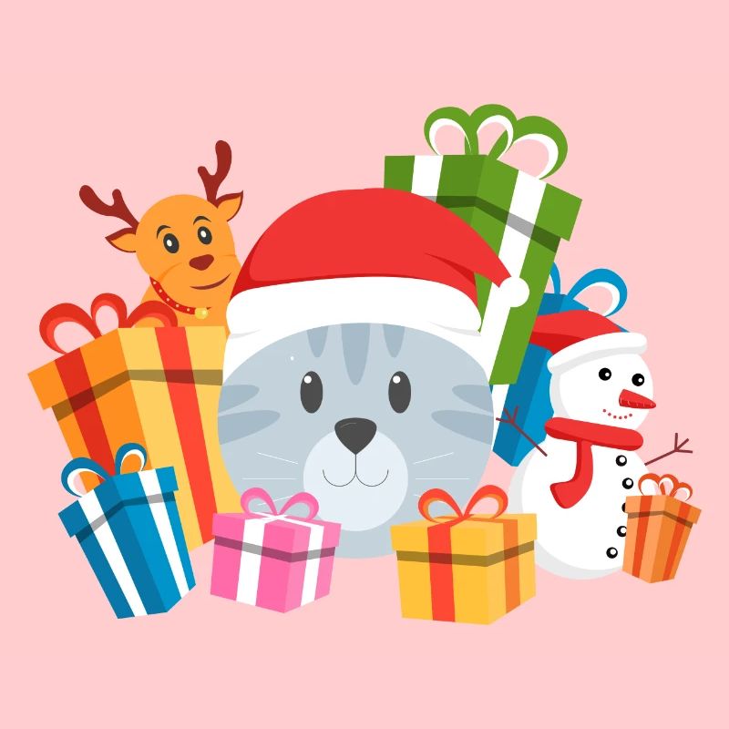 Christmas Cat Present