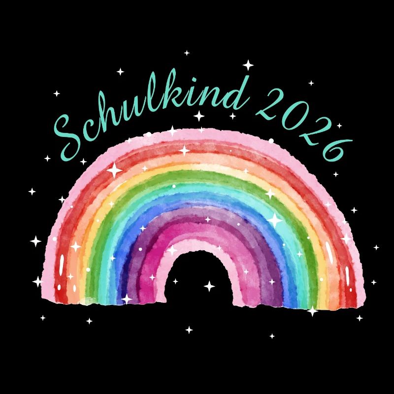 Regenbogen mit Sternchen - Schulkind 2026 Pastell