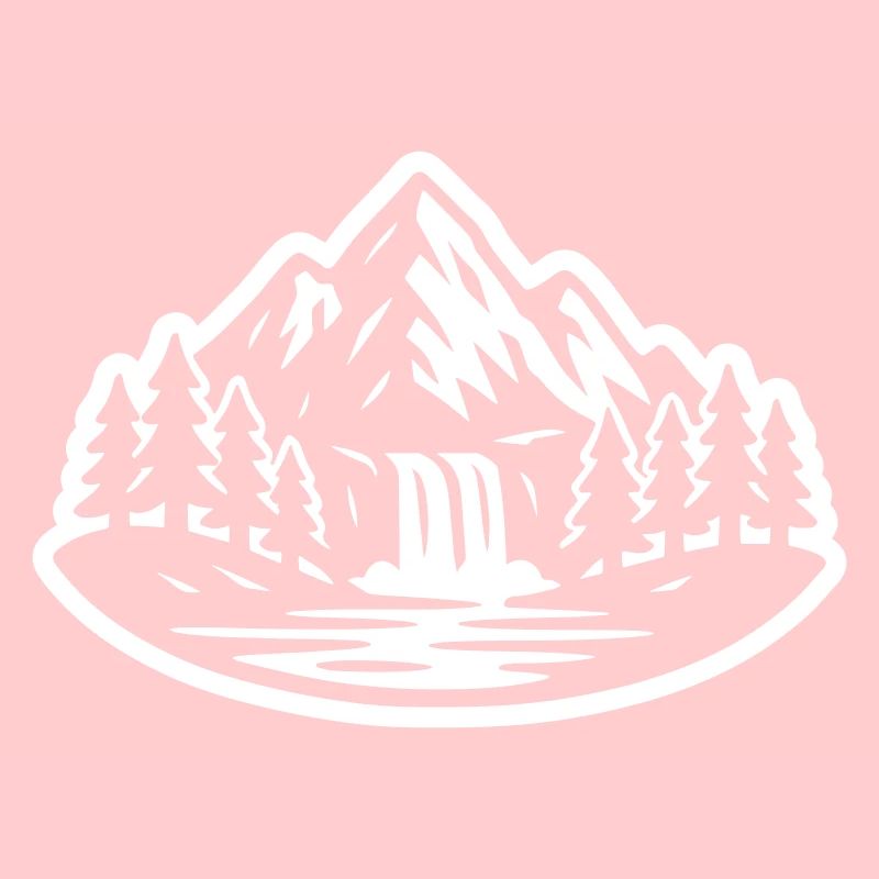 Berge Landschaft Wald Wasserfall