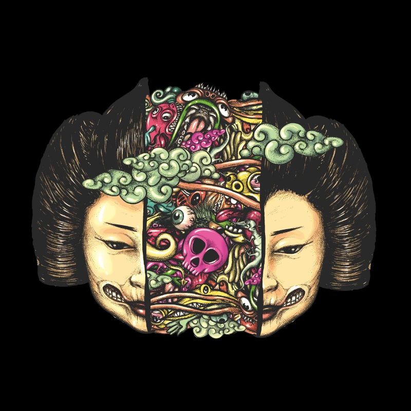 Aufgeteilter Kopf Gueisha Doodle