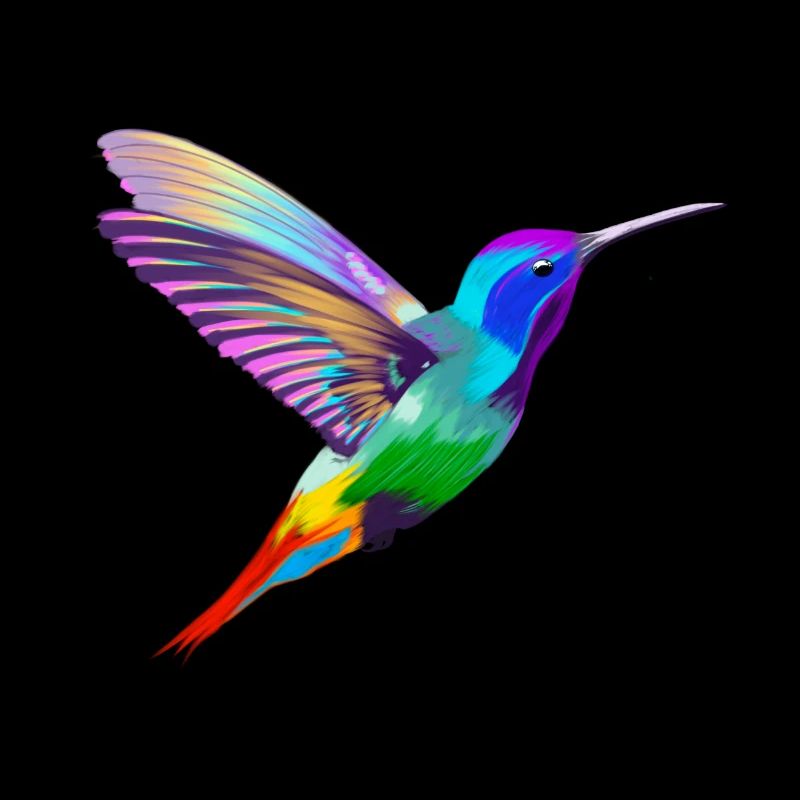 Ein wunderschöner Kolibri in knalligen Farben