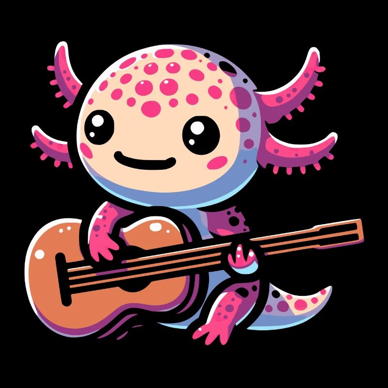 Axolotl Playing Guitar