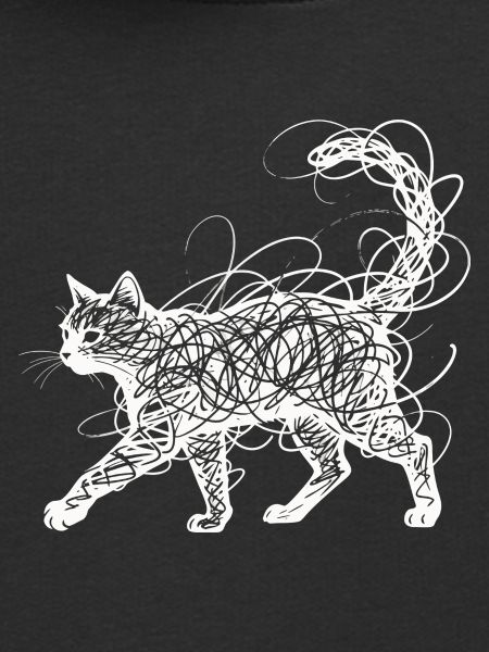 Minimalistisk krusedulle katte-stregkunst japansk