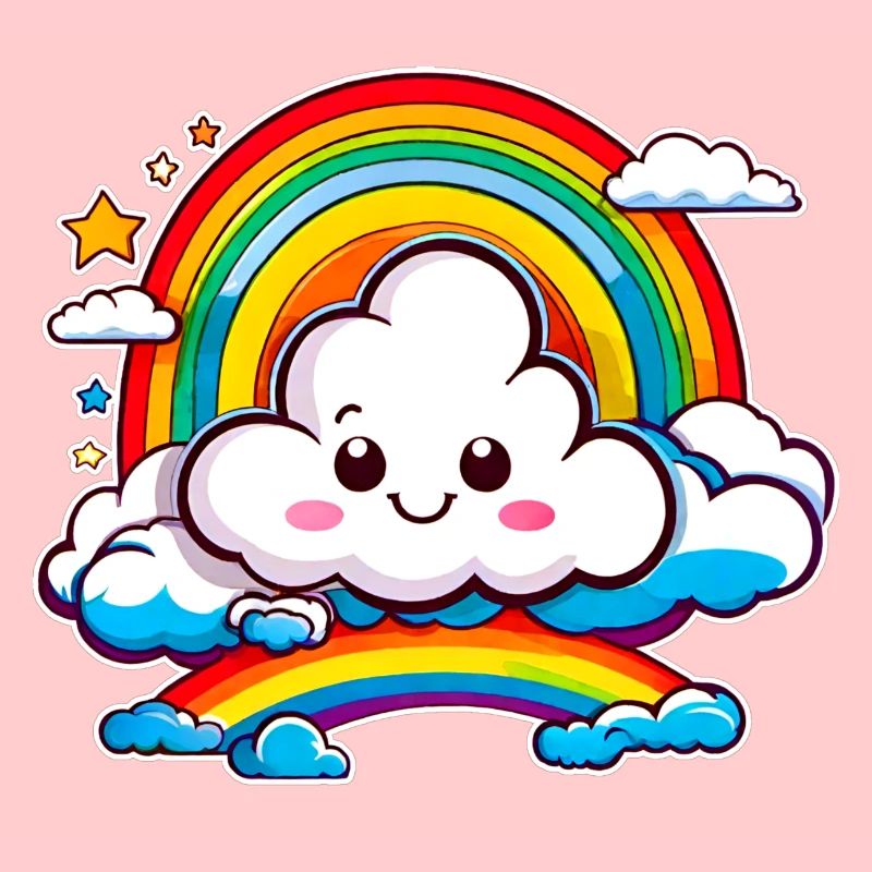 Niedliche Wolke mit Regenbogen