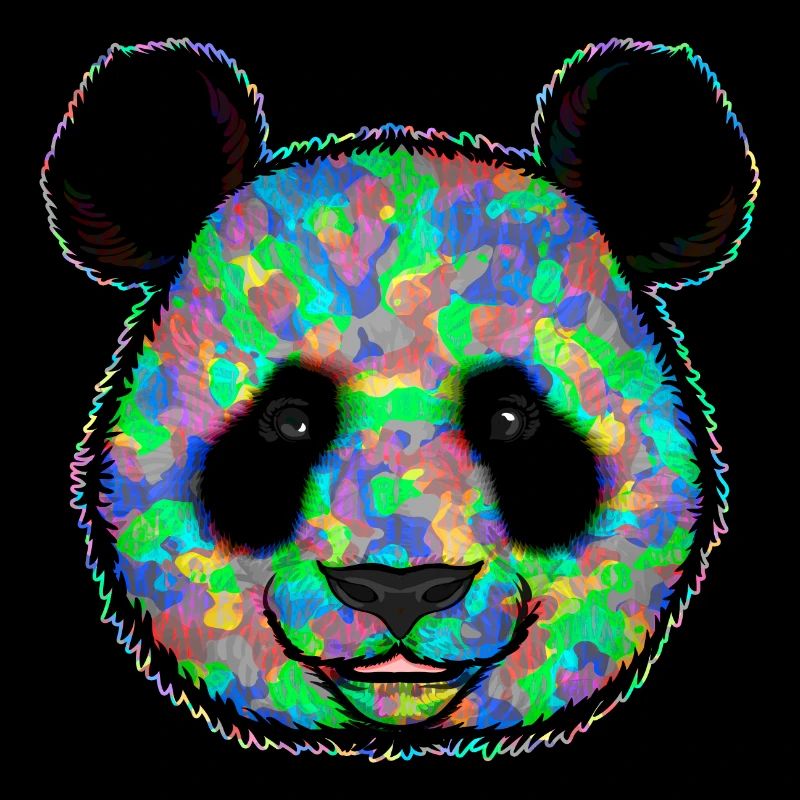 Bunter Regenbogen Pandabär Camouflage