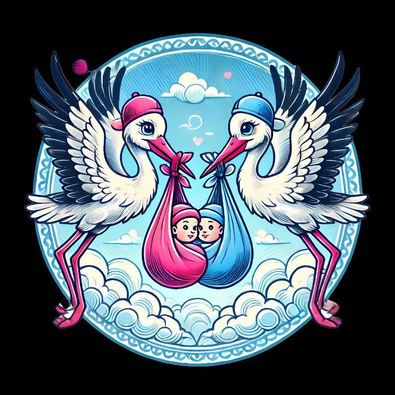 Rosa oder Blauer Storch Baby Bundle Design