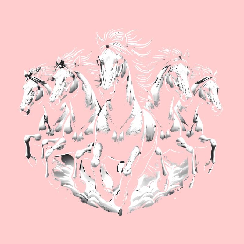 Chevaux de course Dynamic Noir Blanc Design