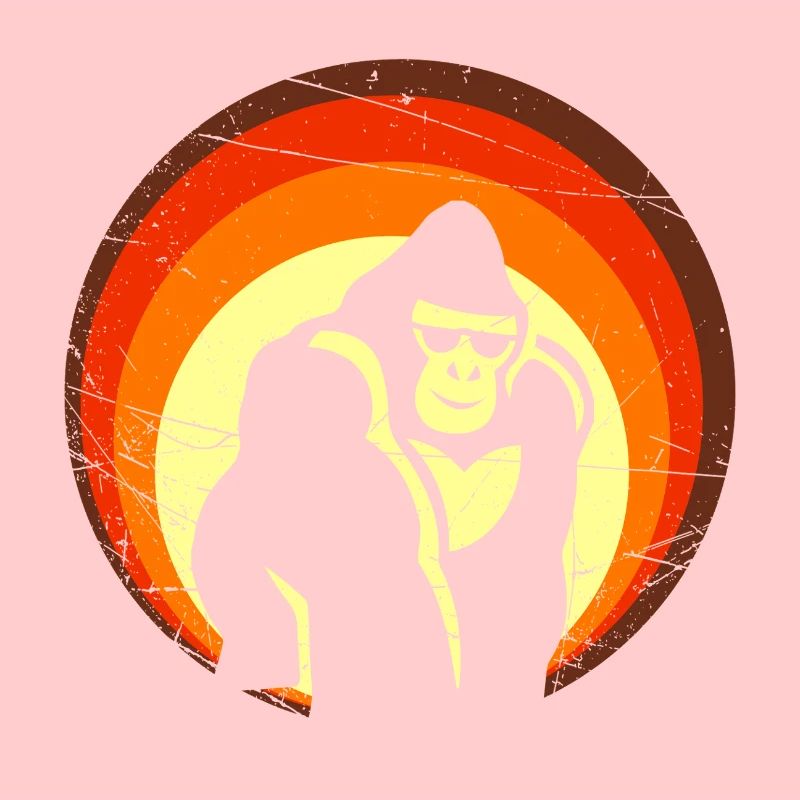 Rétro Sunset Gorilla Design