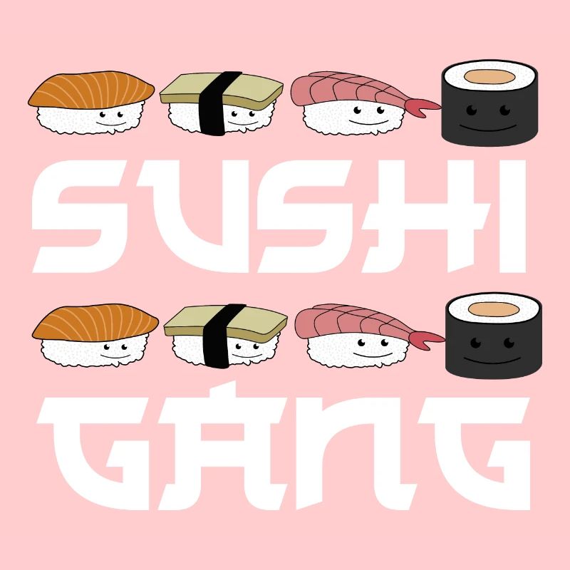 Sushigang Sushiarten Sort avec des visages