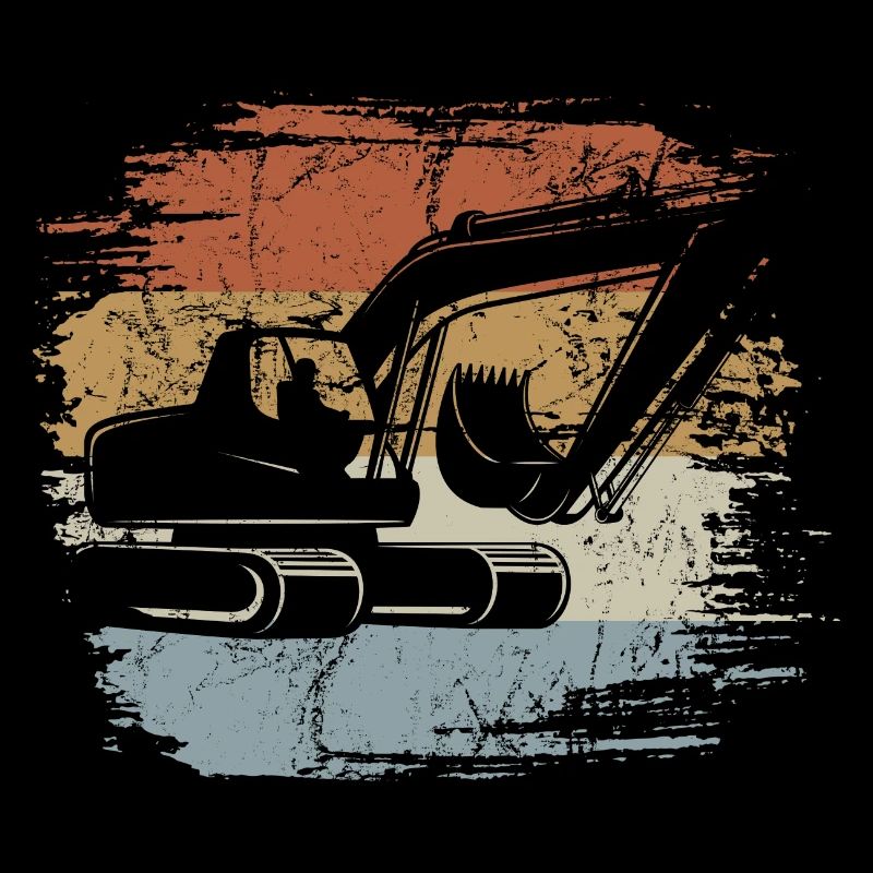 Retro - Vintage - Excavator - Dredging