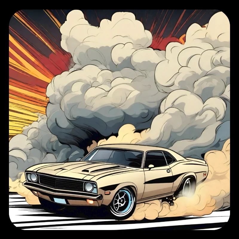 Oldtimer Drift Auto Turbo Rallye mit Rauch