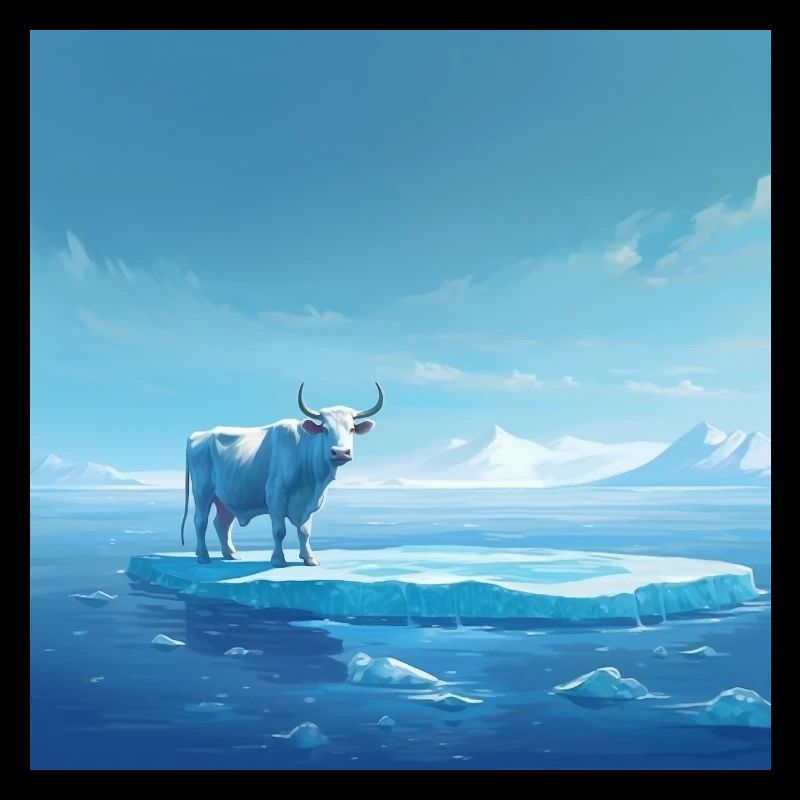 Vache sur la glace