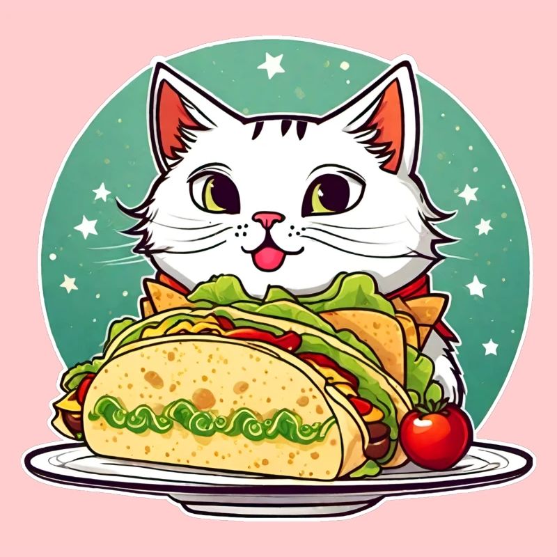 Chat mignon avec tacos