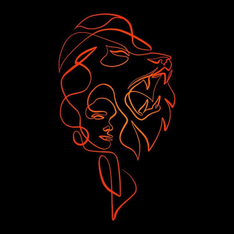 Lion Einzeilige Kunst