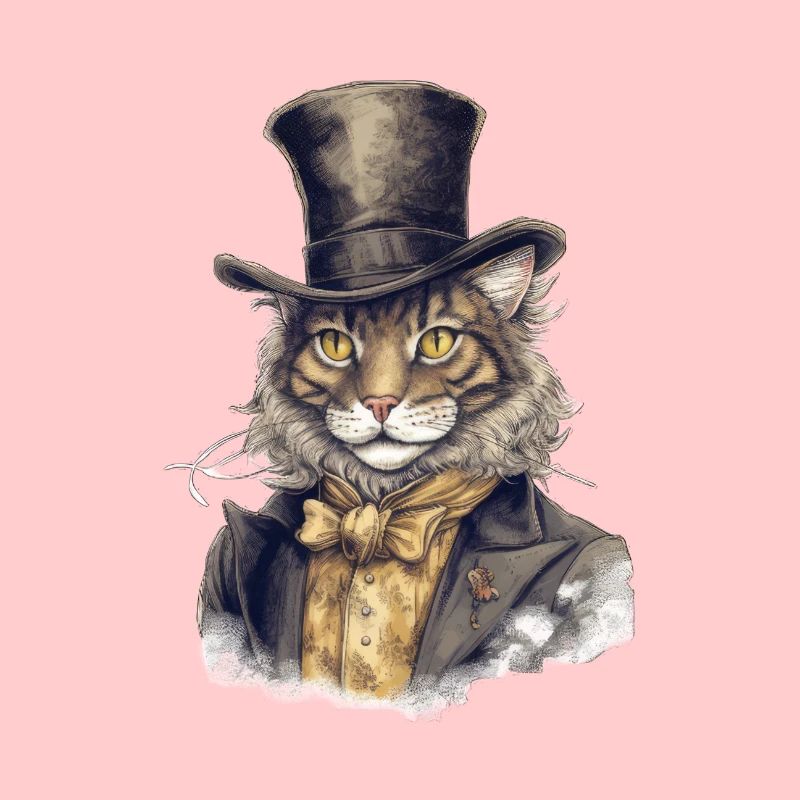 Cat in 1800 Years Style Dressed Noble Baroque