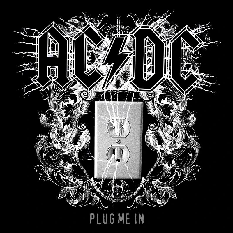 AC/DC Logo Avec Prise De Courant Plug Me In