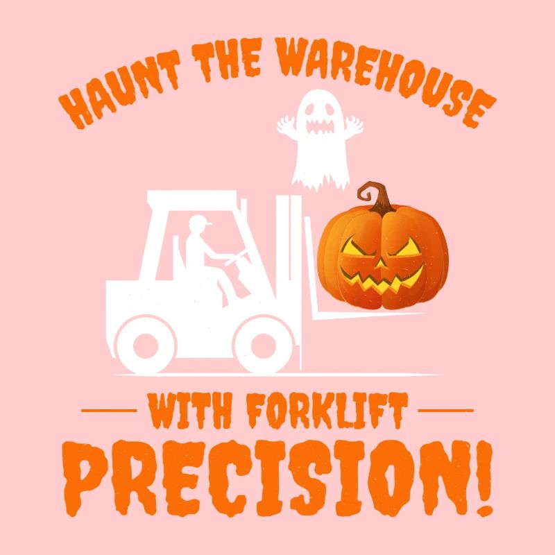 Halloween Ghost Forklift Operator Pumpkin Funny