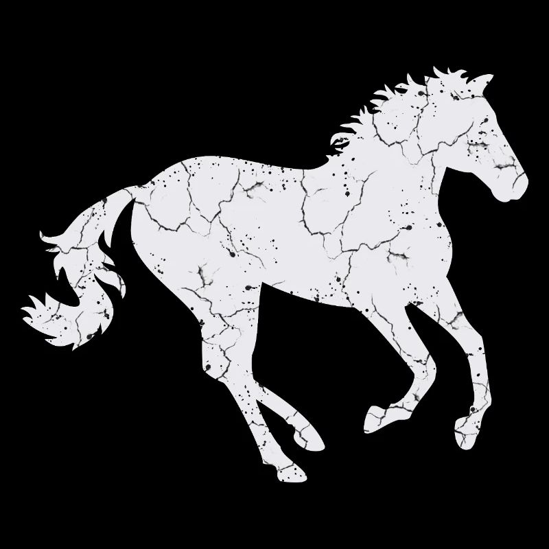 Cheval blanc au galop