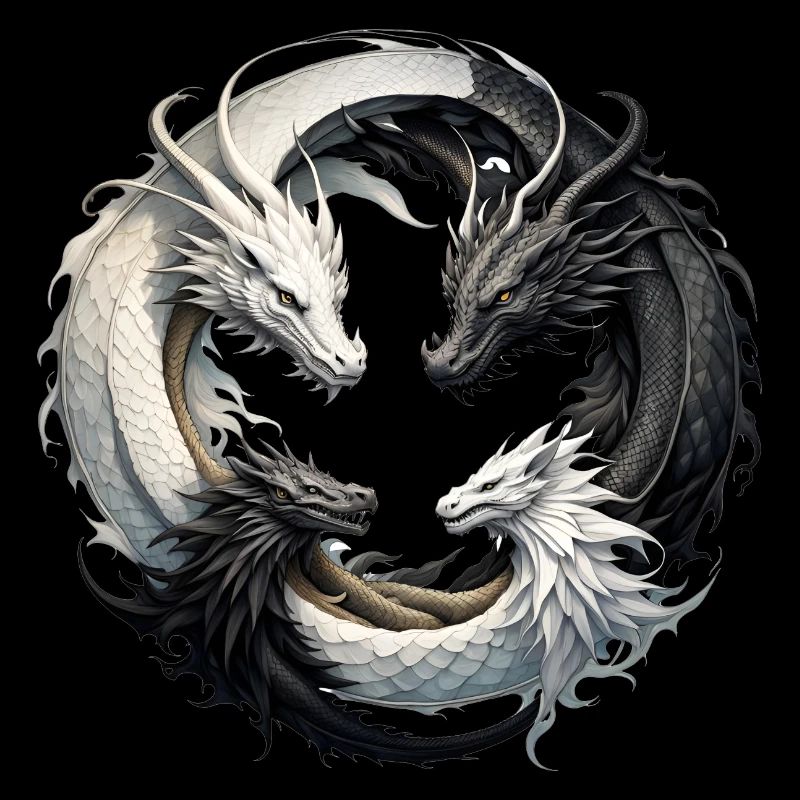 Ying Yang Drachen