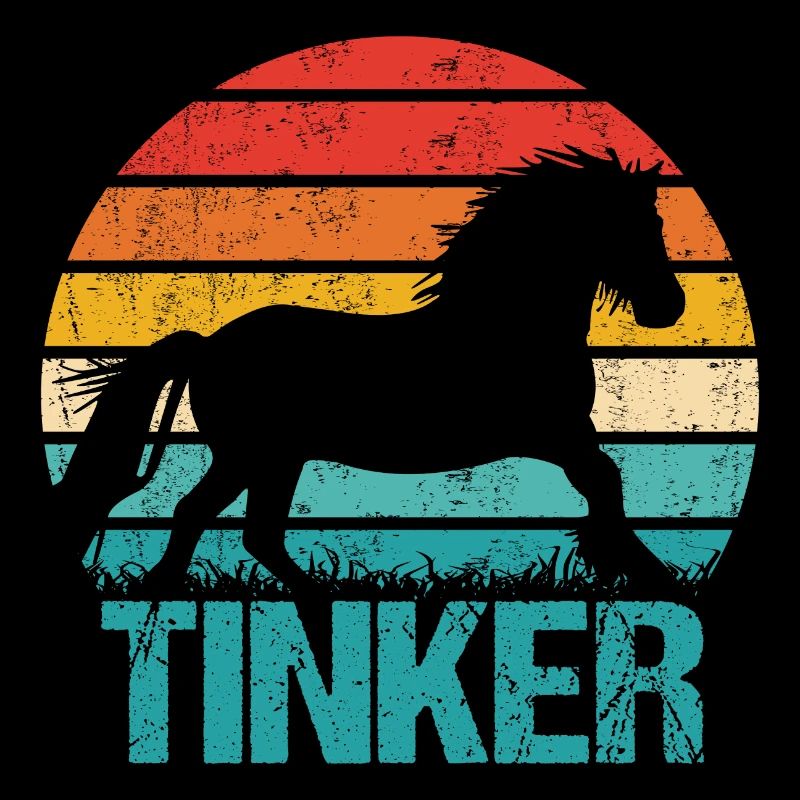 Irish Tinker Pferd Tinkerpferd Retro Vintage Style