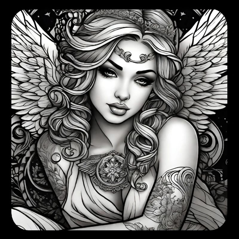 Süßer Engel mit Tattoos