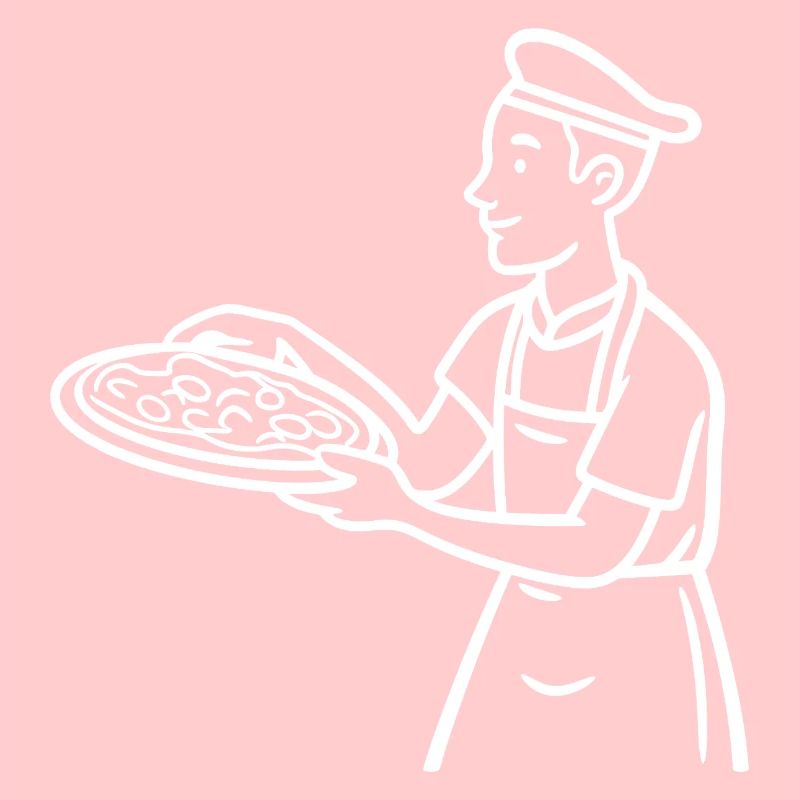 Pizzabäcker Zeichnung