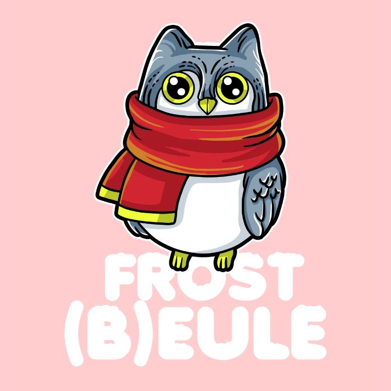 Frostbeule - Eule mit Schal und Mütze