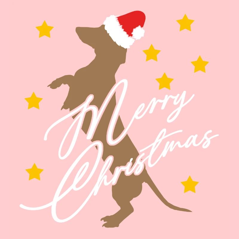 Joyeux Noël avec teckel avec bonnet de Père Noël